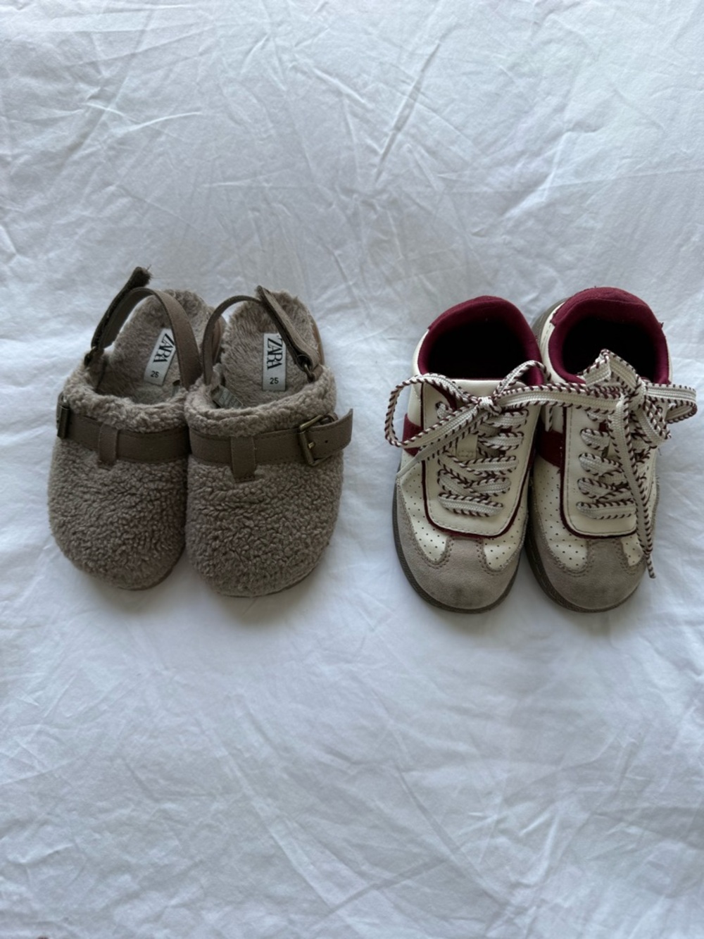 Zara Toddler Shoe Bundle | Size 25 | Sherpa Clogs + Retro Sneakers